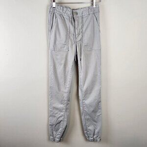 American Eagle Sz 6 Long Women Gray Jogger Pants  Elastic Waist Cotton Blend
